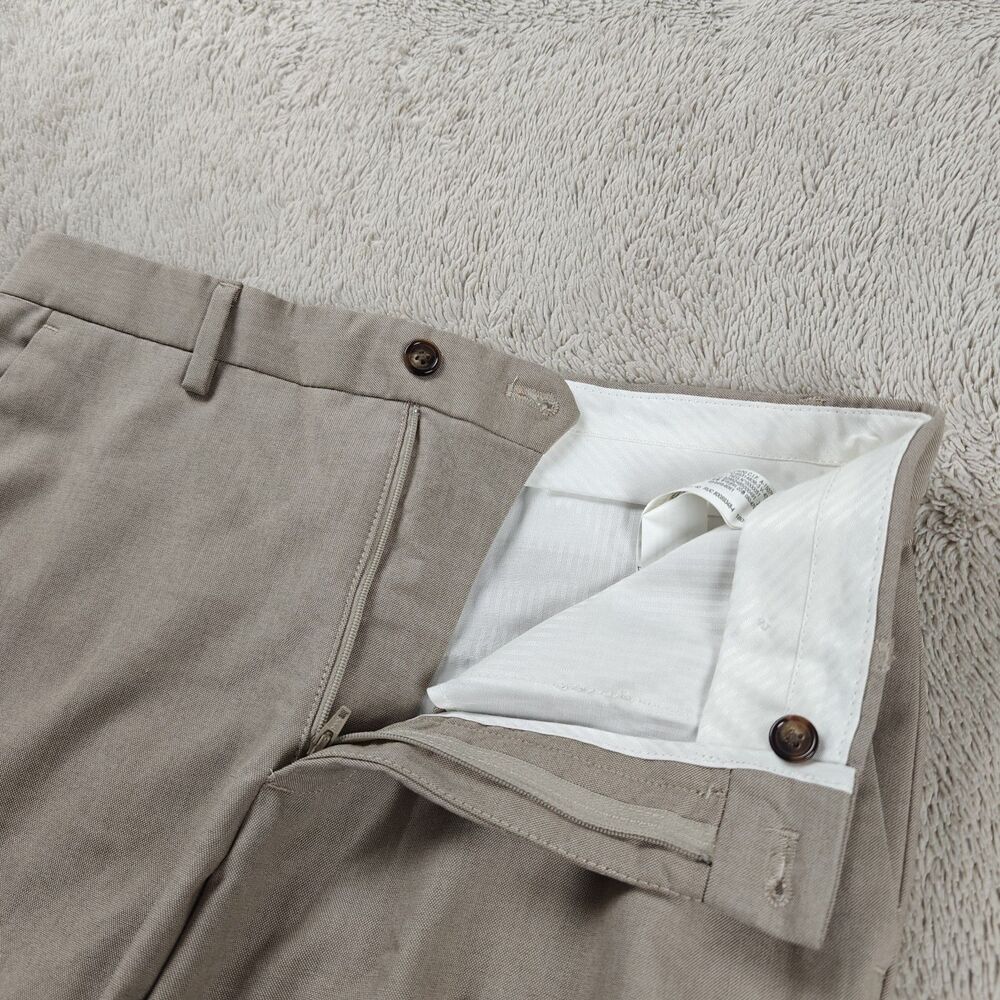 Zara Dress Pants Men's 31x31 Beige Straight Leg Suit Trousers - Picture 5 of 12